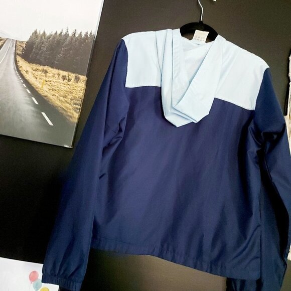 𝅺adidas Navy & Baby Blue Windbreaker Jacket - Picture 3 of 7